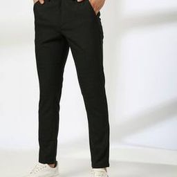 Men Checked Slim Fit Fit Flat-Front Trousers-image-44