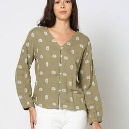 Women Paisley Embroidered V-Neck Top-image-18