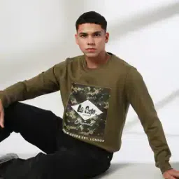 Men Logo Print Relaxed Fit Sweatshirt-image-46
