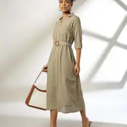 Women Shirt Dress with Belt-38