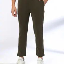 Men Cropped Fit Flat-Front Trousers-image-73