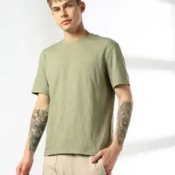 Men Square Pattern Boxy Fit T-Shirt-image-87