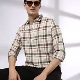 Men NP35 Basic Checked Regular Fit Cotton Shirt-image-84