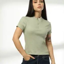 Women Ribbed Relaxed Fit Top-image-12