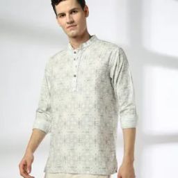 Men Geometric Print Slim Fit Kurta-image-46