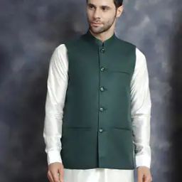 Men Regular Fit Nehru Jacket with Button Closure-36