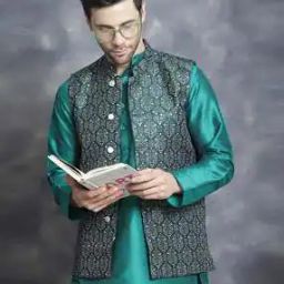 Men Regular Fit Nehru Jacket with Button Closure-3