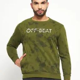Men Printed Regular Fit Crew-Neck Sweatshirt-image-2