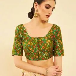 Women Embroidery Front Open Padded Blouse-18