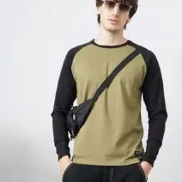 Colourblock Slim Fit Crew-Neck T-Shirt-image-52