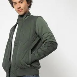 Padded Slim Fit Jacket with Insert Pockets-image-68