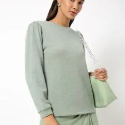 Sweatshirt with Puff Sleeves-image-108