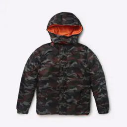 Reversible Camo Print Jacket with Hood-image-99
