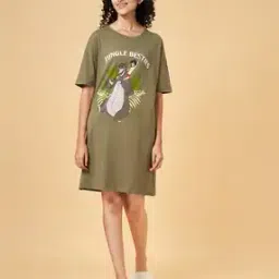 dreamz by pantaloons Women Graphic Nightshirt with Round Neck-picture-12