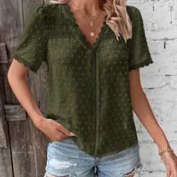 Women Swiss Dot Regular Fit Top-image-18