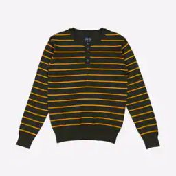 Striped Knitted Round-Neck Sweater-image-79