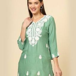 Women Embroidered Relaxed Fit Tunic-image-88