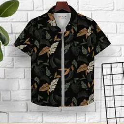 Boy Regular Fit Leaf Print Shirt-picture-13