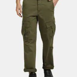 Flat-Front Cargo Pants with Flap Pockets-image-92