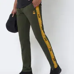 Men Track Pants with Contrast Panel-image-7