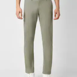 Men Flat-Front Slim Fit Trousers-picture-35