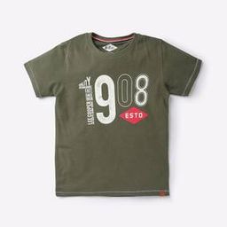 Numeric Print Round-Neck Slim T-shirt-image-9