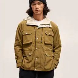 Men Regular Fit Bomber Jacket with Flap Pockets-picture-15