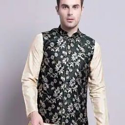 Floral Pattern Nehru Jacket-9