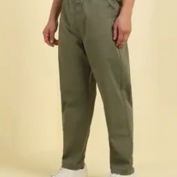 Men Straight Fit Flat-Front Trousers with Insert Pockets-picture-2