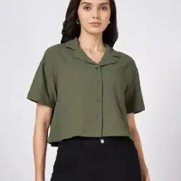 Women Regular Fit Lapel-Collar Shirt-image-34