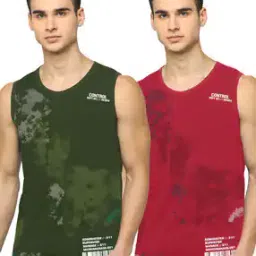 Pack of 2 Typographic Print Vests-image-13