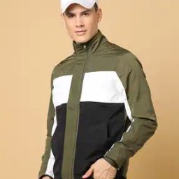 Colourblock Zip-Front Bomber Jacket-image-25
