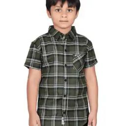 Boys Checked Regular Fit Shirt-picture-3