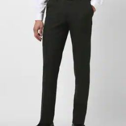 Men Slim Fit Flat-Front Trousers-image-13
