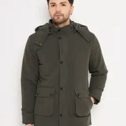 Men Regular Fit Jacket with Detachable Hood-image-29
