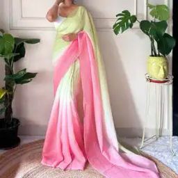 Women Ombre-Dyed Chiffon Pre-Stitched Saree-image-51