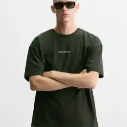 Men Oversized Fit Crew-Neck T-Shirt-image-5