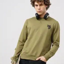 Men Graphic Print Slim Fit Crew-Neck Sweatshirt-picture-16