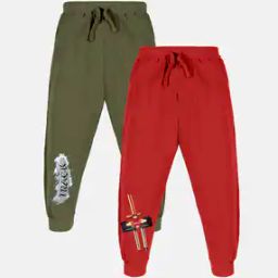 kiddopanti Boys Pack of 2 Typographic Print Joggers-picture-32