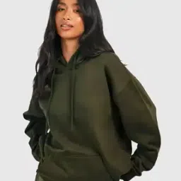 Women Oversized Fit Hoodie with Kangaroo Pocket-image-48