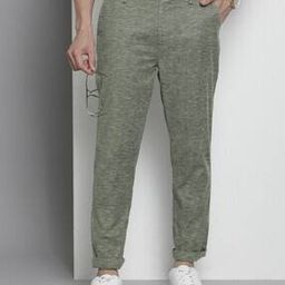 Men Heathered Slim Fit Flat-Front Chinos-picture-28