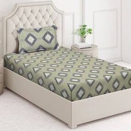 Cotton Blend Single Size Bedsheet with 1 Pillow Cover-picture-43