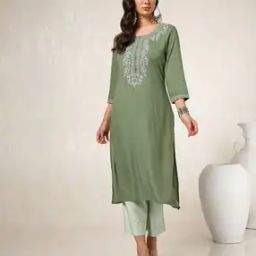 Women Embroidered Straight Kurta-image-32