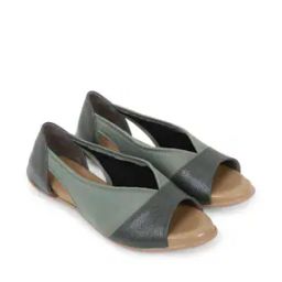 Peep-Toe Slip-On Flat Sandals-18