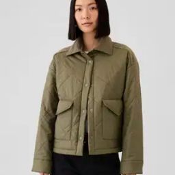 Women Quilted Slim Fit Bomber Jacket-image-54