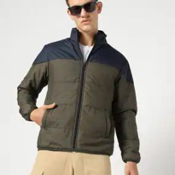 Men Zip-Front Regular Fit Puffer Jacket-image-15