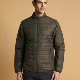Men Regular Fit Zip-Front Puffer Jacket-image-6