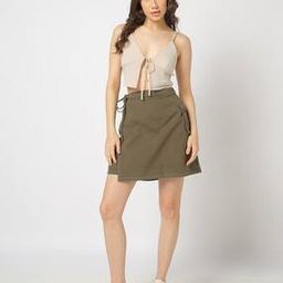 yousta Women Short Denim A-Line Skirt with Pockets-picture-41