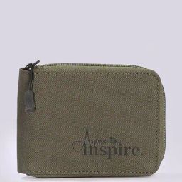 yousta Men Typographic Print Bi-Fold Wallet with Zip Closure image 1