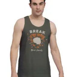 Men Typographic Print Cotton Sleeveless Vest-image-93